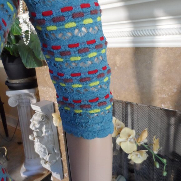 M Missoni Light Blue Multi Color Fit & Flair Knit Dress Size XS - Picture 13 of 16